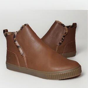 Timberland Leather Ankle Boot Womens 9 Skyla Bay Brown Faux Fur Lined A5U48